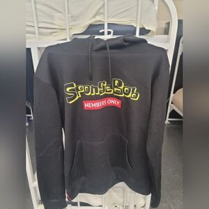 SpongeBob SquarePants Members Only Sweatshirt Hoodie Black Small